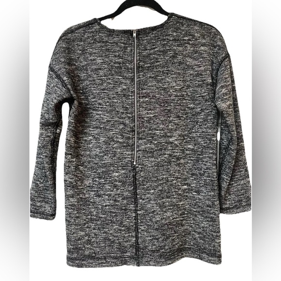 NWOT J. Crew Wool Blend Top Grey/black Size XS exposed zipper, wool, preppy - Picture 6 of 6
